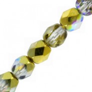 Abalorios facetadas cristal Checo Fire Polished 4mm - Crystal golden rainbow